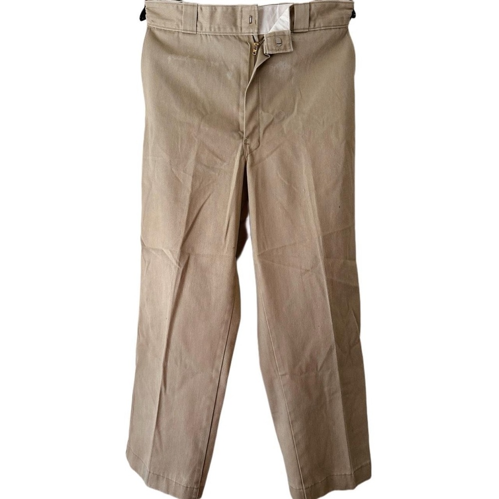1970s Late 70s Vintage Dickies Skater Workwear Work Khaki Pants Size W35 L28 VTG